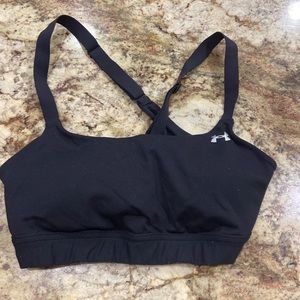 Under armor compression sports bra, size medium, color black